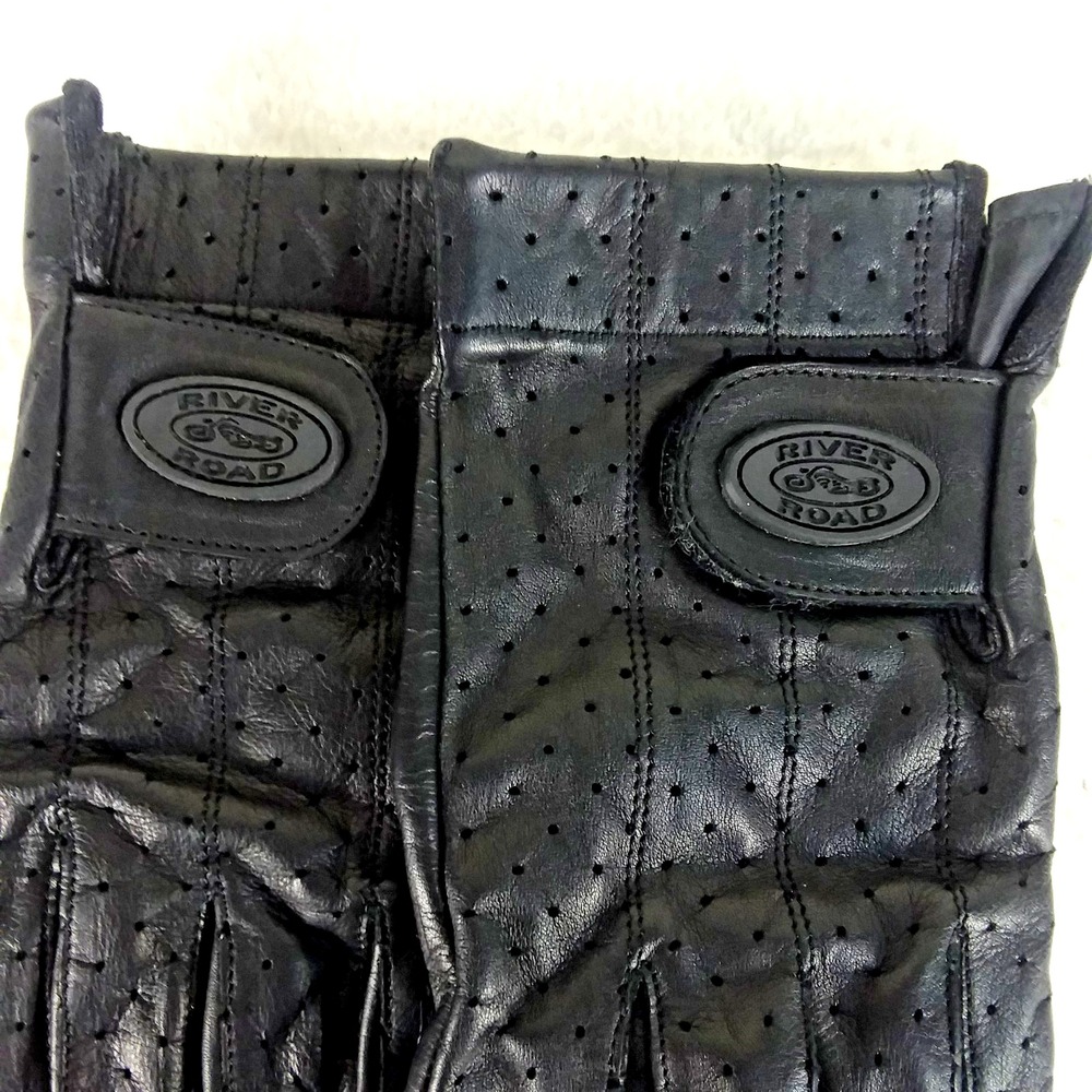 Vintage River Road Black Cheyenne Style Motorcycle Gloves Size Mens Large - Picture 9 of 10